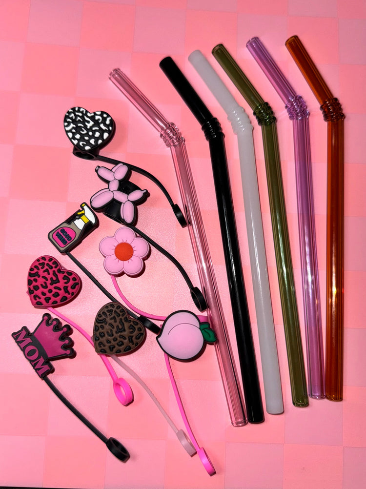 GLASS STRAWS & TOPPERS