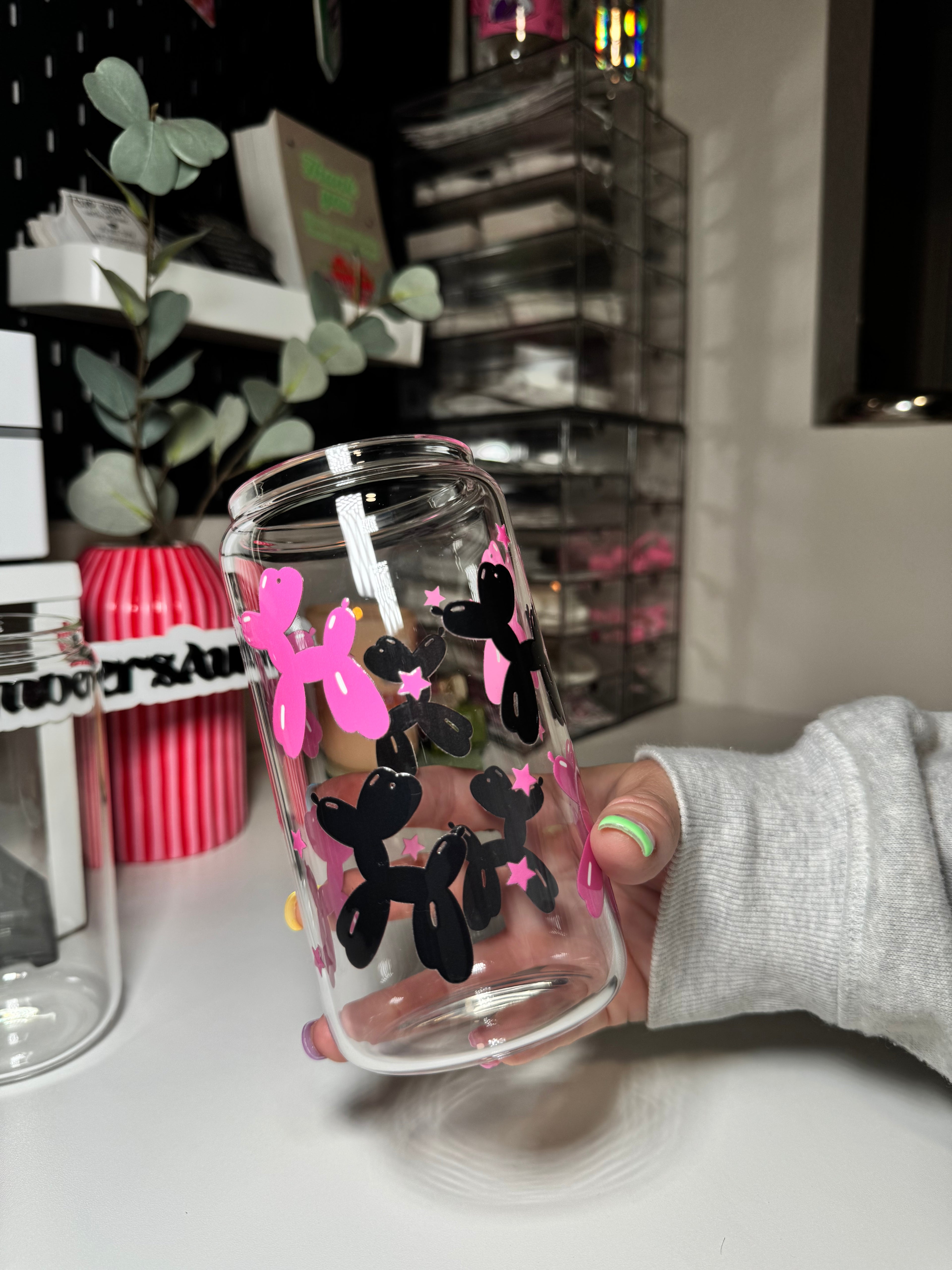 Pink & Black Pup Tumbler