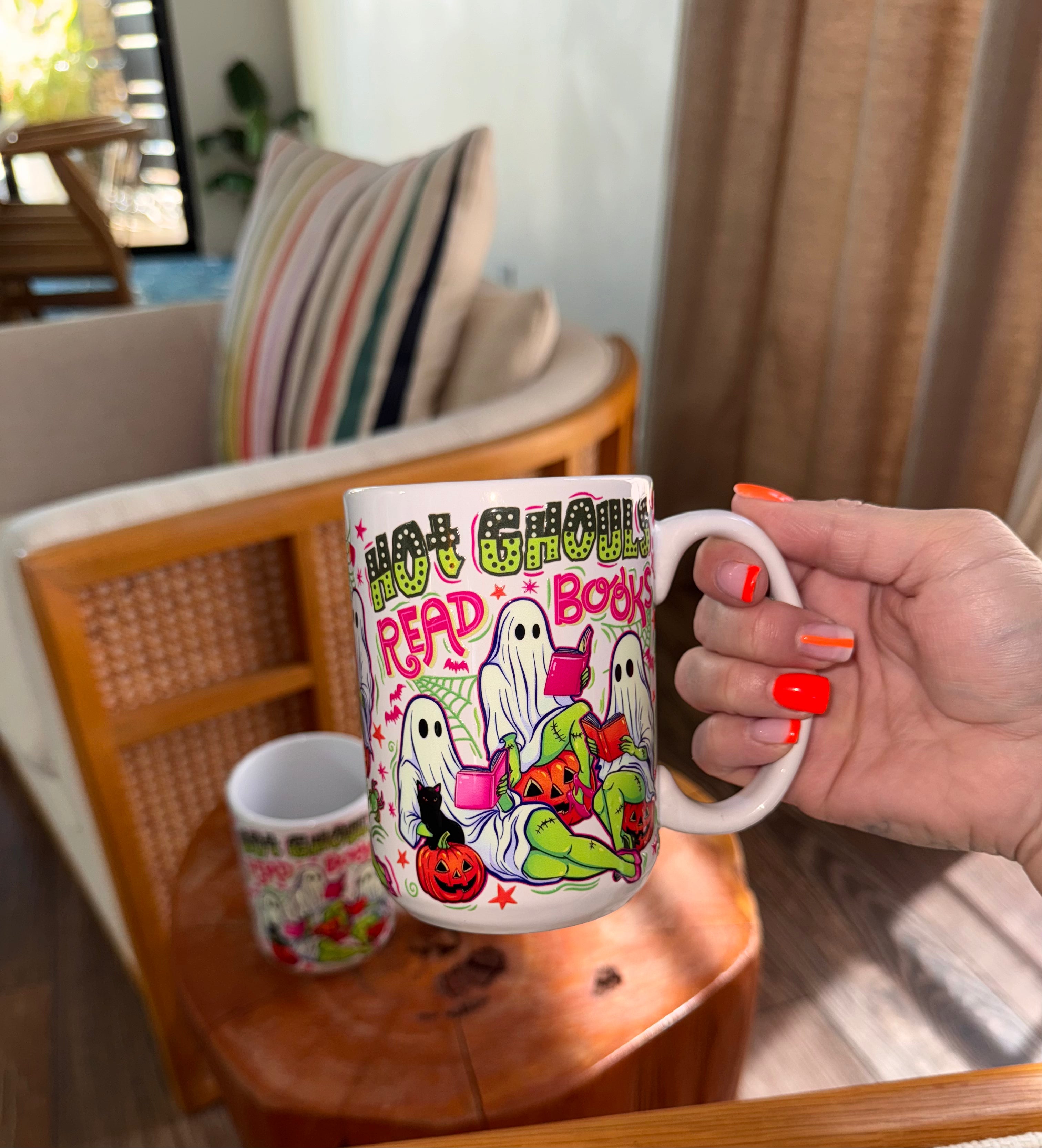 Hot Ghouls Read Books 15oz Mug